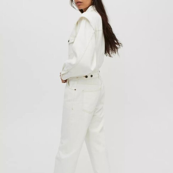 AGOLDE Reyna Denim Jumpsuit – Porcelain - Picture 3 of 6